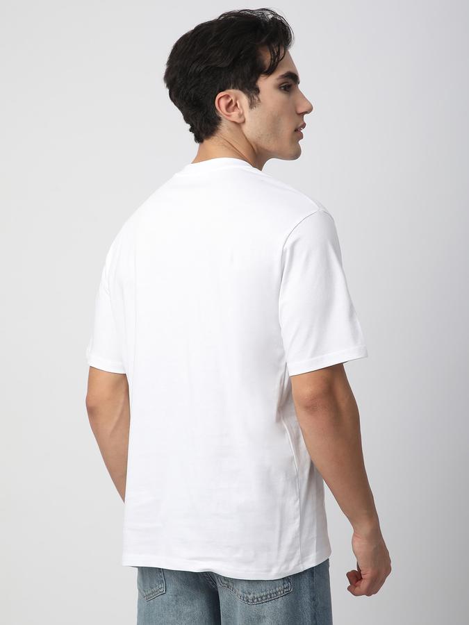 Men Cotton Relaxed Fit Crew Neck Graphic T-shirt