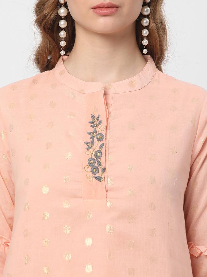 Women Polka-Dot Print Straight Kurta image number 3