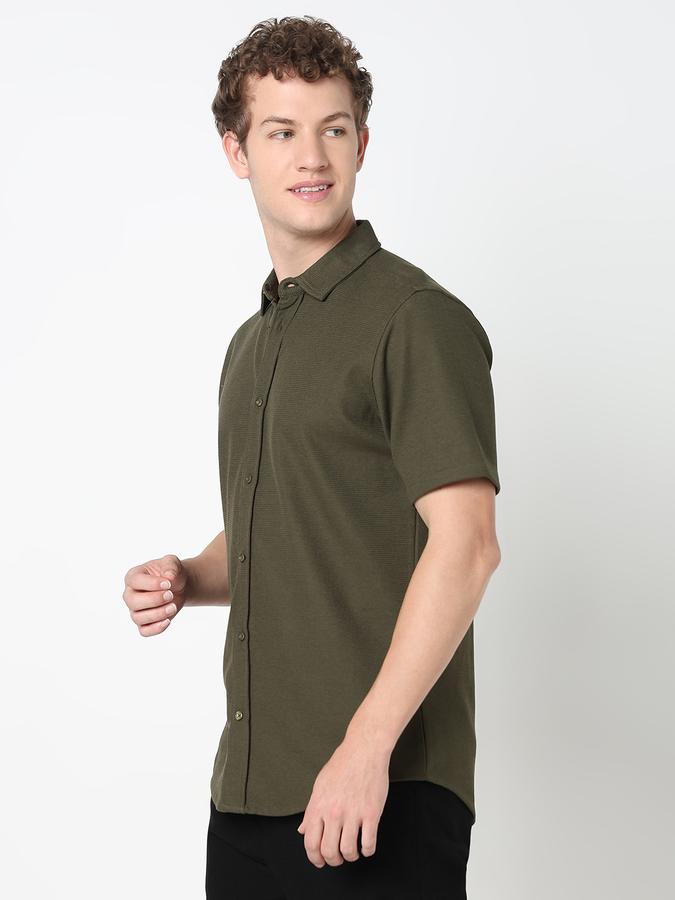 R&B MEN'S YOUNG Short Sleeve KNIT TEXTURE SHIRT image number 2