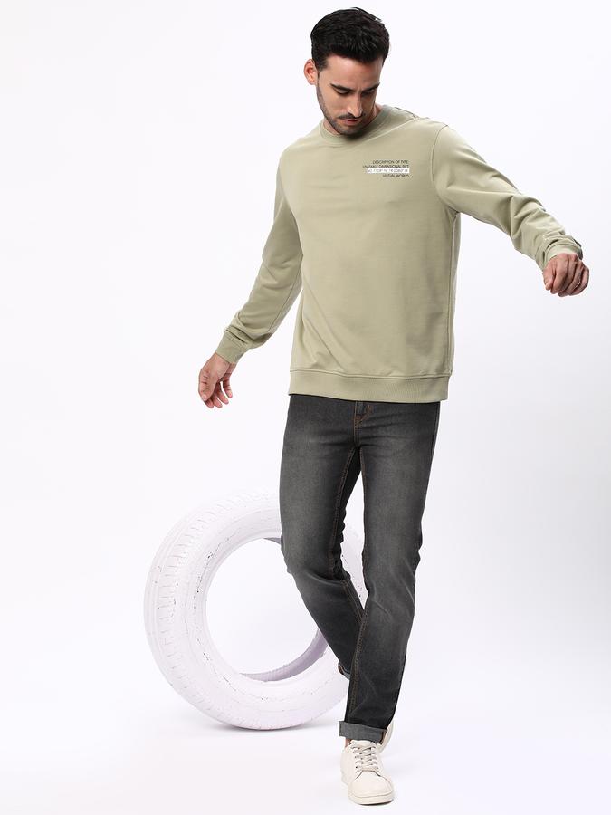 Men Regular Fit Typographic Print Round-Neck Sweatshirt image number 1