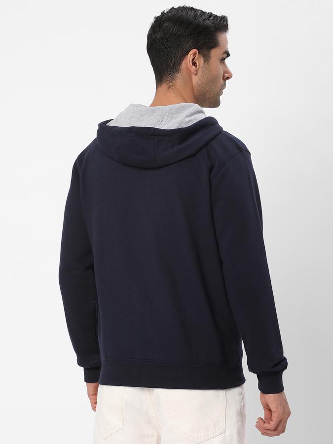 Men Cotton Regular Fit Hooded Jacket