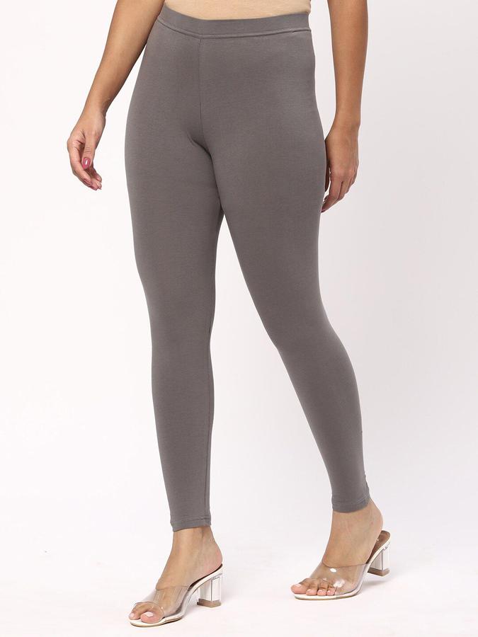 R&B Women Grey Solid Leggings