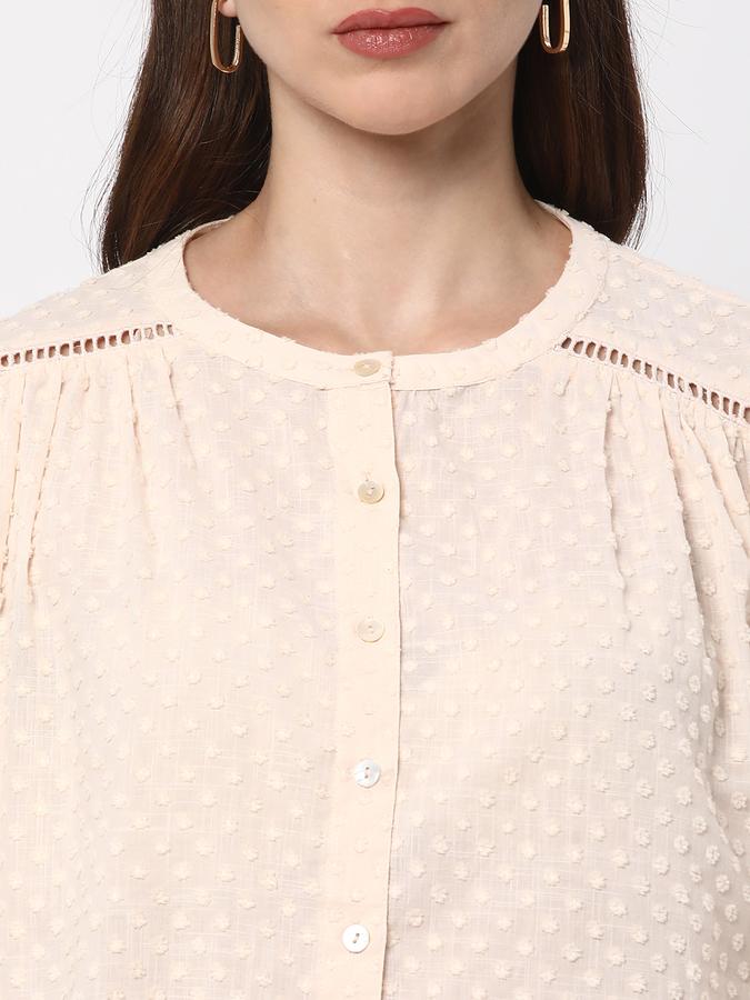 Women Swiss-Dot Relaxed Fit Top image number 3