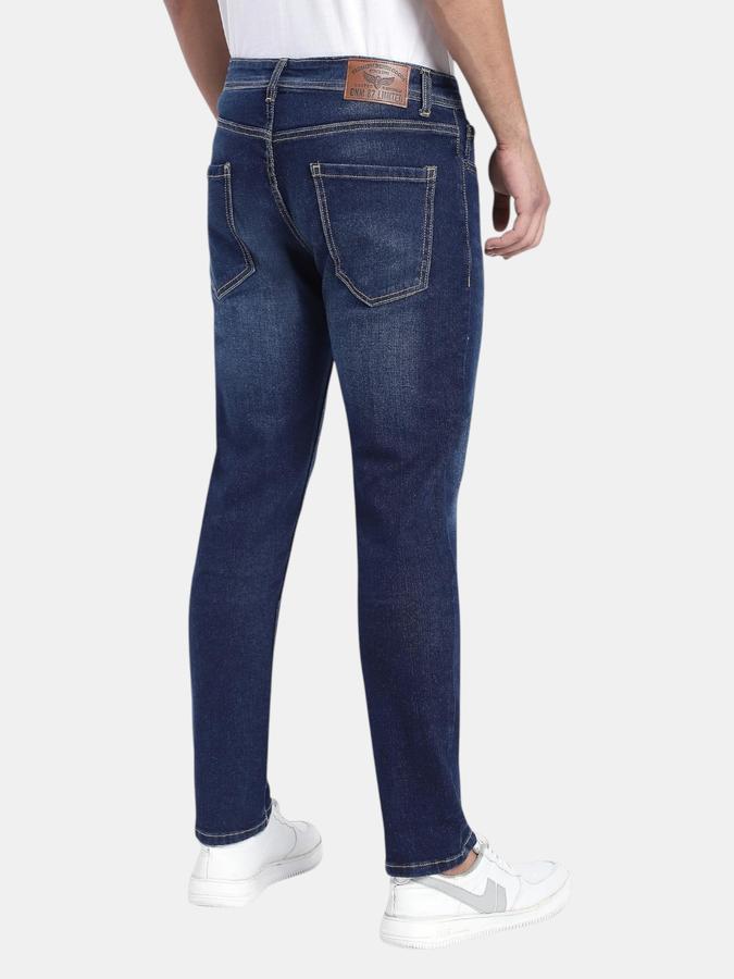 R&B Navy Blue Slim Fit Men Mid Rise Jeans