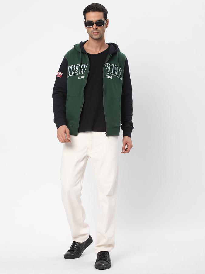 Men Cotton Regular Fit Hooded Jacket