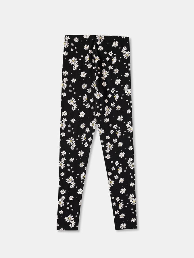 Girls Cotton Skinny Fit Elastic Waist Printed Leggings