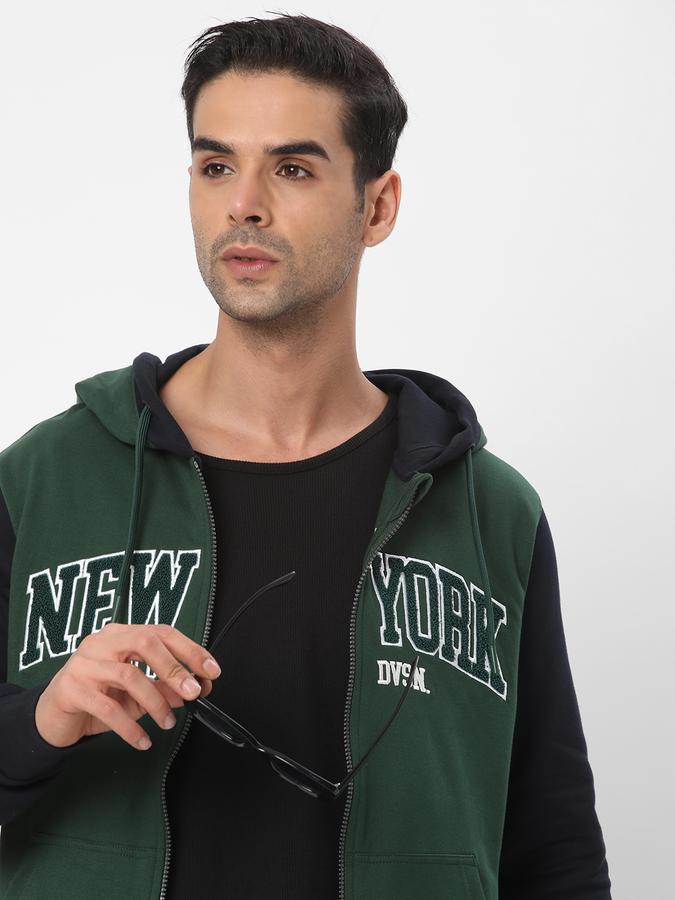 Men Cotton Regular Fit Hooded Jacket