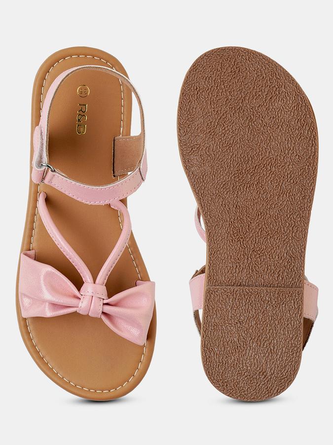 R&B Girls Flat Sandals With Bow image number 3