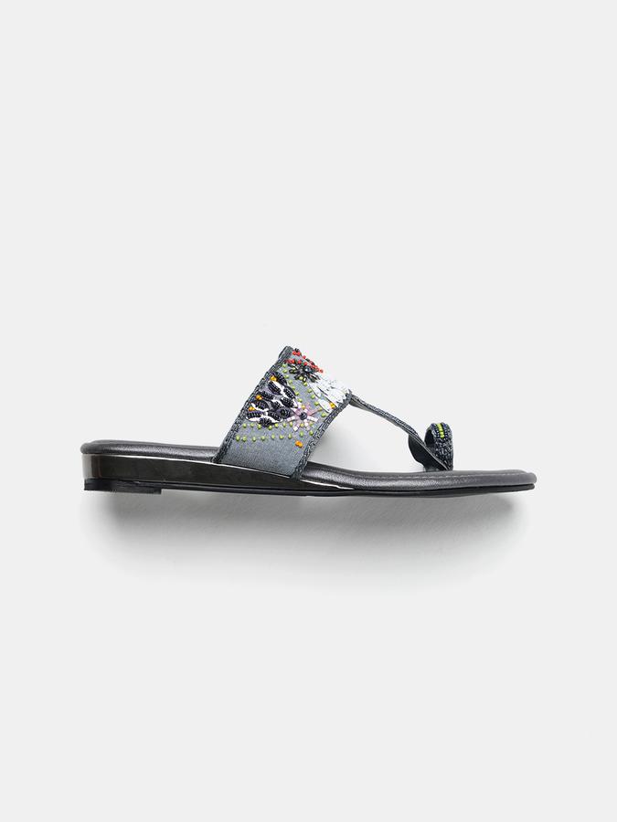 R&B Women Grey Flat Sandals image number 1