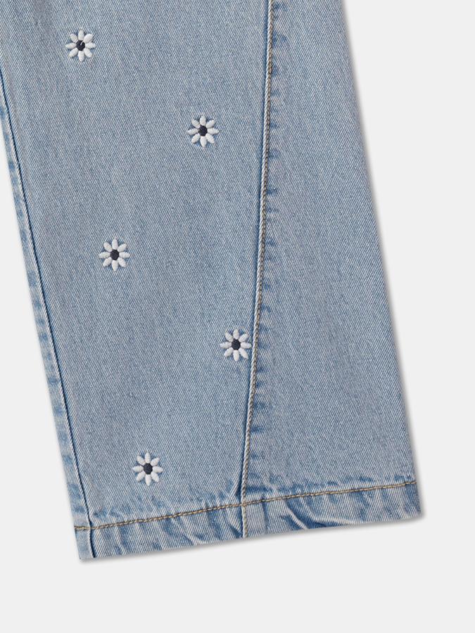 Girls Micro Print Straight Jeans image number 2