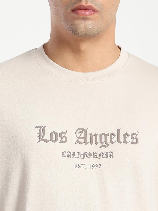 Men Cotton Relaxed Fit Crew Neck Graphic T-shirt