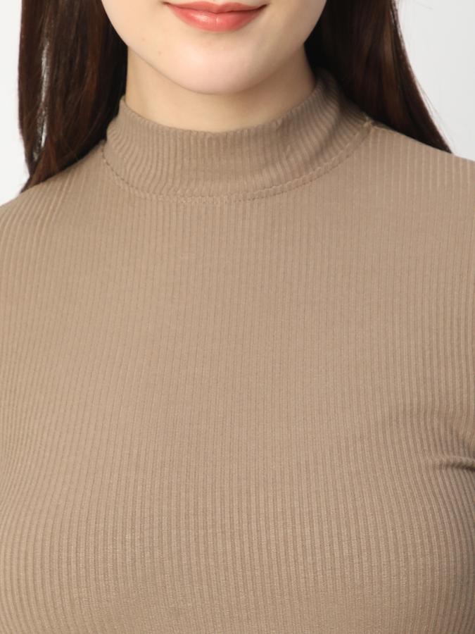 Solid Women High Neck T-Shirt image number 3