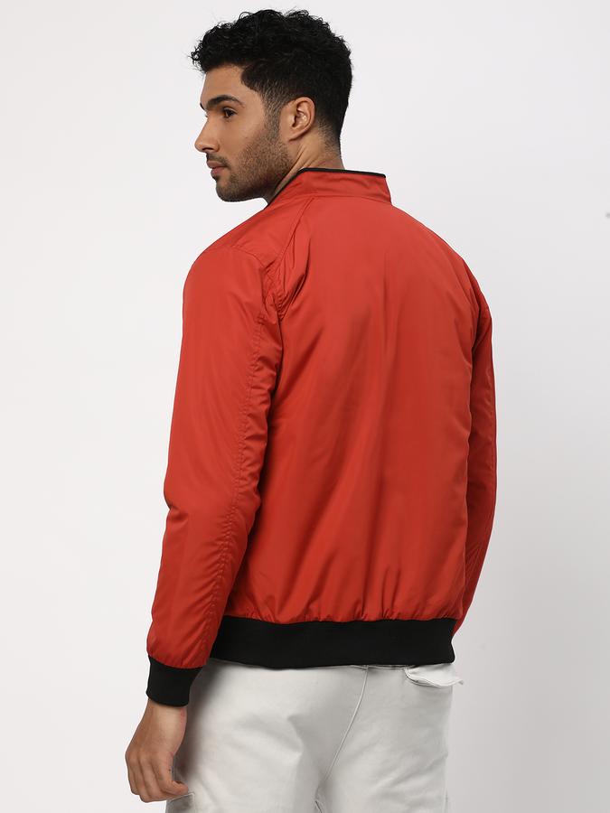 Men Polyester Regular Fit Solid Bomber Jacket