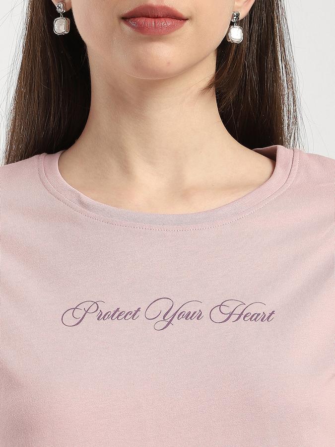 Women Cotton Regular Fit Crew Neck Graphic T-shirt