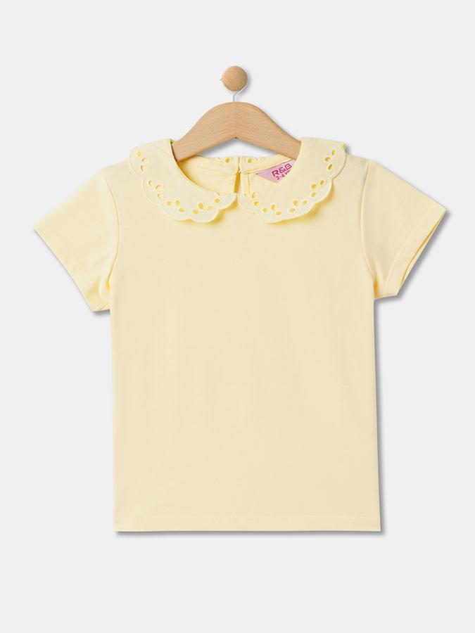 R&B Round-Neck Top with Short Sleeves 