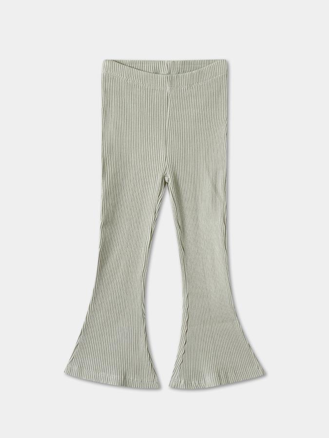 Girls Cotton Blend Solid Top and Flared Trousers Set