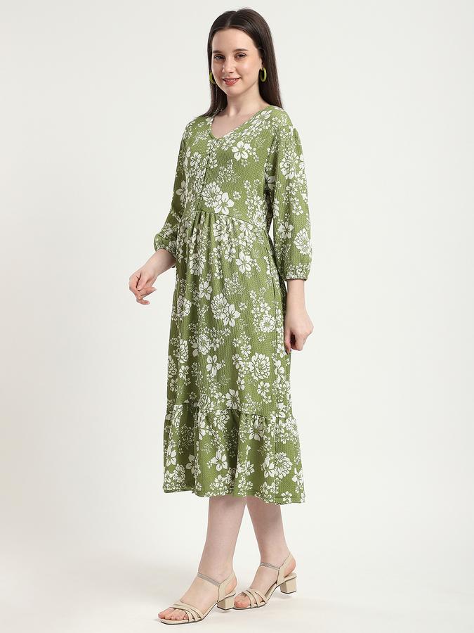 R&B Women Green Floral Print Maxi Dress