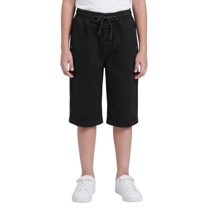 R&B Black Regular Fit Solid Mid Rise Boys Shorts