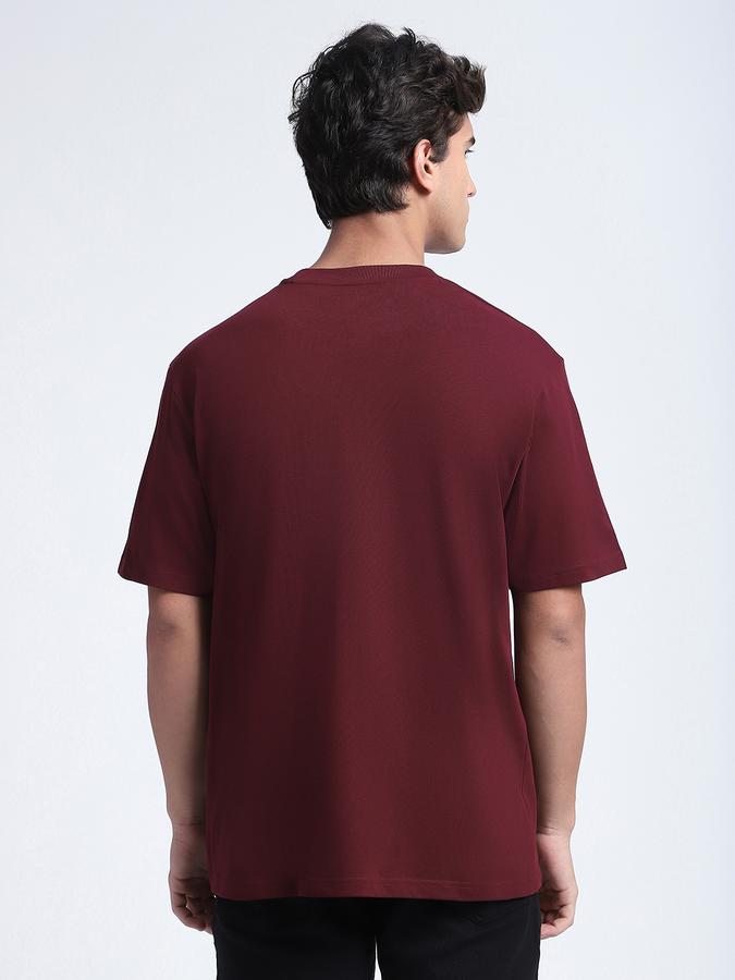 Men Cotton Relaxed Fit Crew Neck Typographic T-shirt