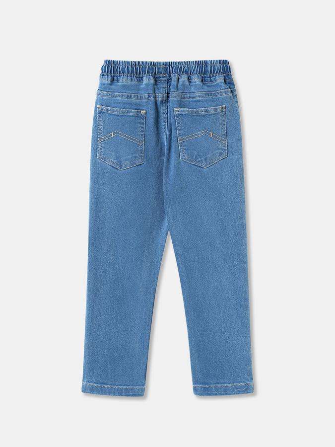 Boys PolyRelaxed Fit Mid Waist Solid Jeans
