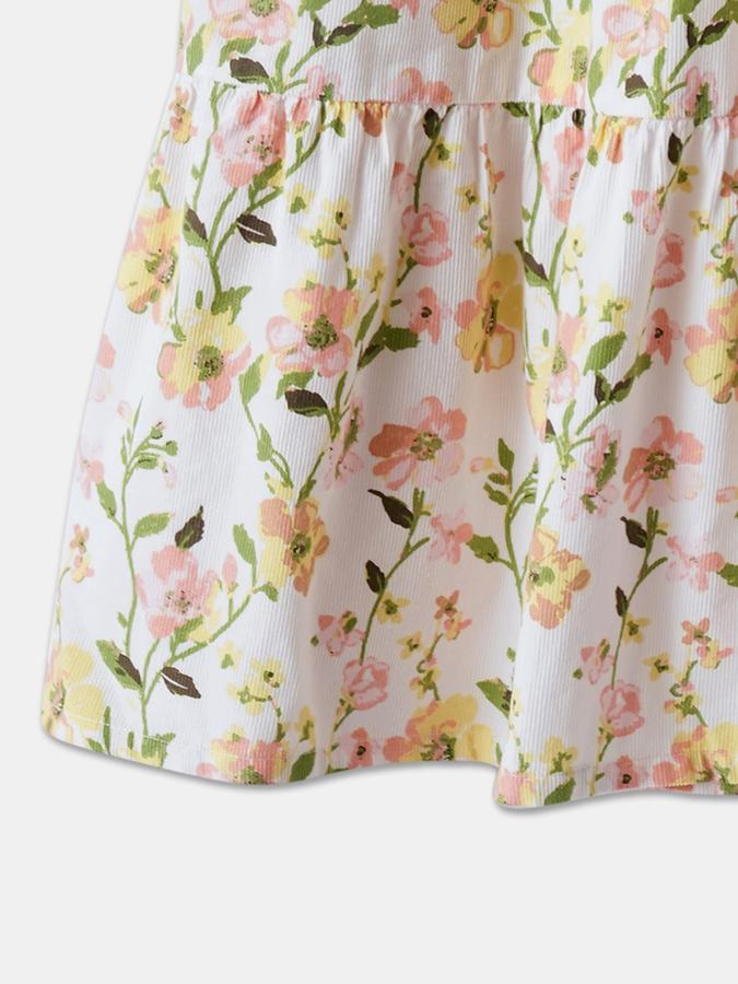 Girls Cotton Regular Fit Round Neck Printed Dress