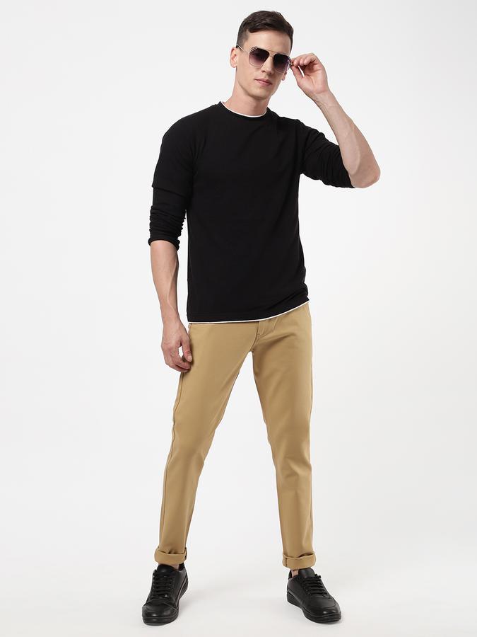 R&B Men Beige Casual Trousers image number 1