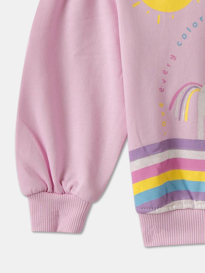 Girls Graphic Print Full Sleeve Crew Neck SweaT-Shirt