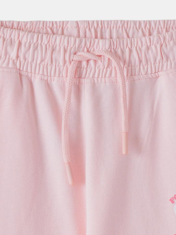 Girls Cotton Tapered Fit Drawstring Waist Cuffed Hem Joggers