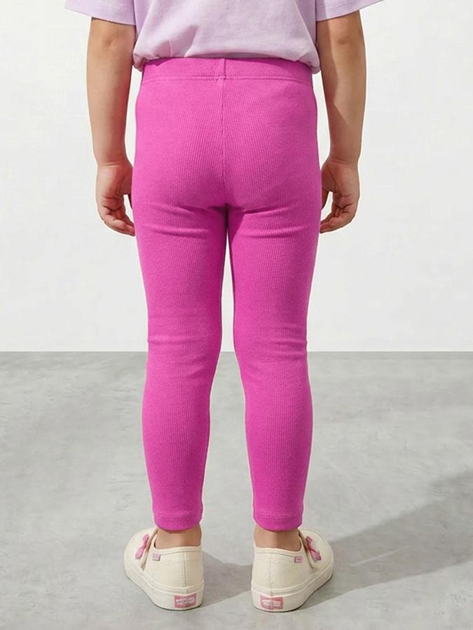 R&B Girl Pink Solid Cotton Blend Leggings