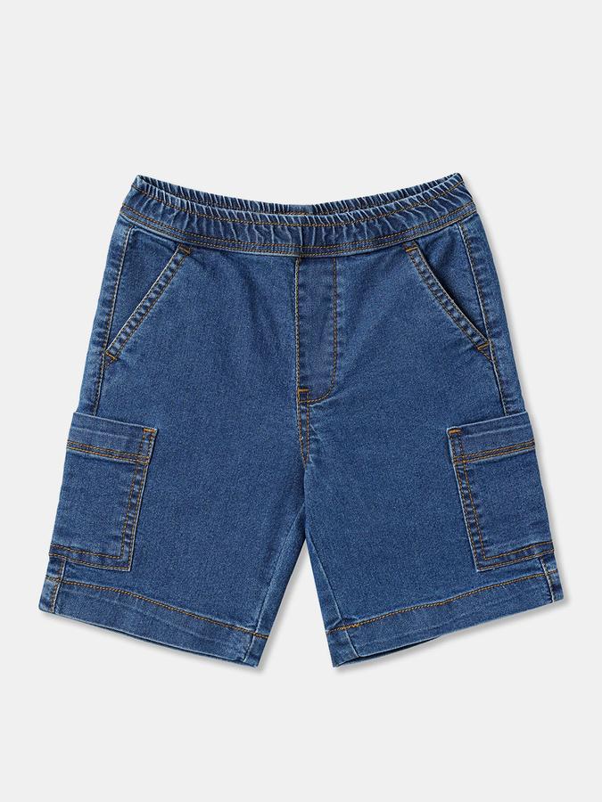 Boys Cotton Relaxed Fit Elastic Waist Cargo Style Shorts