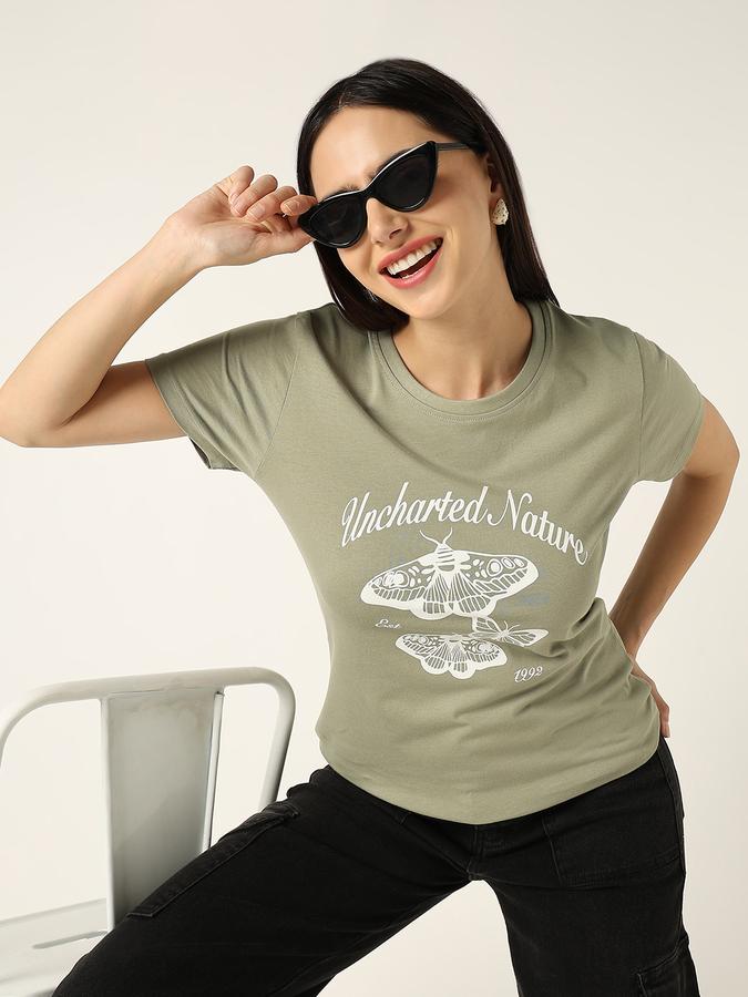 Graphic Print Women Round Neck T-Shirt