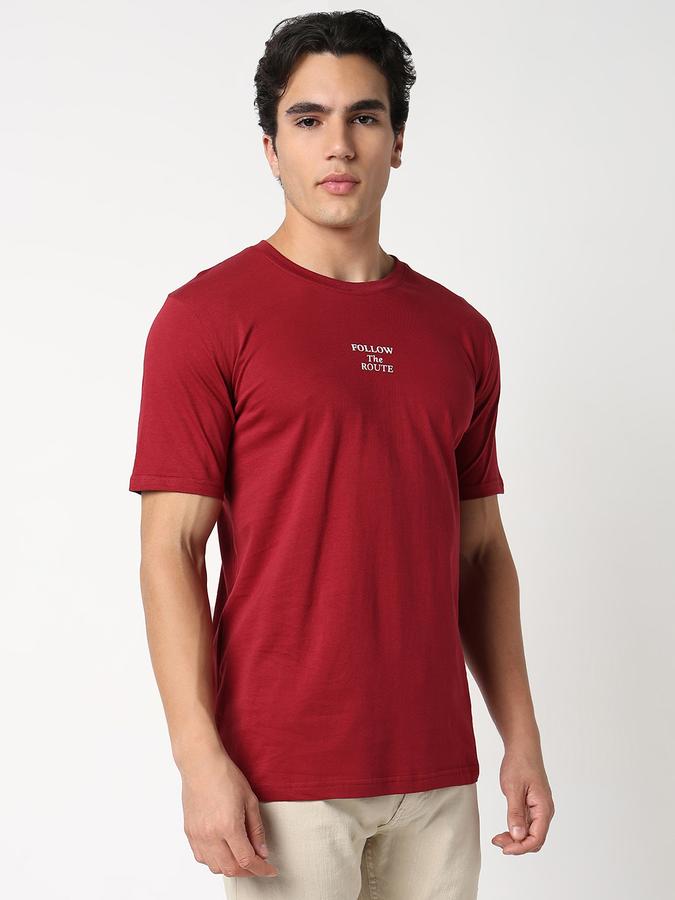 Men Cotton Regular Fit Crew Neck Typographic T-shirt
