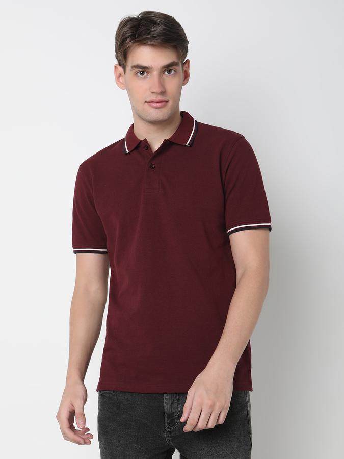 Men Regular Fit Polo T-Shirt with Short Sleeves image number 0