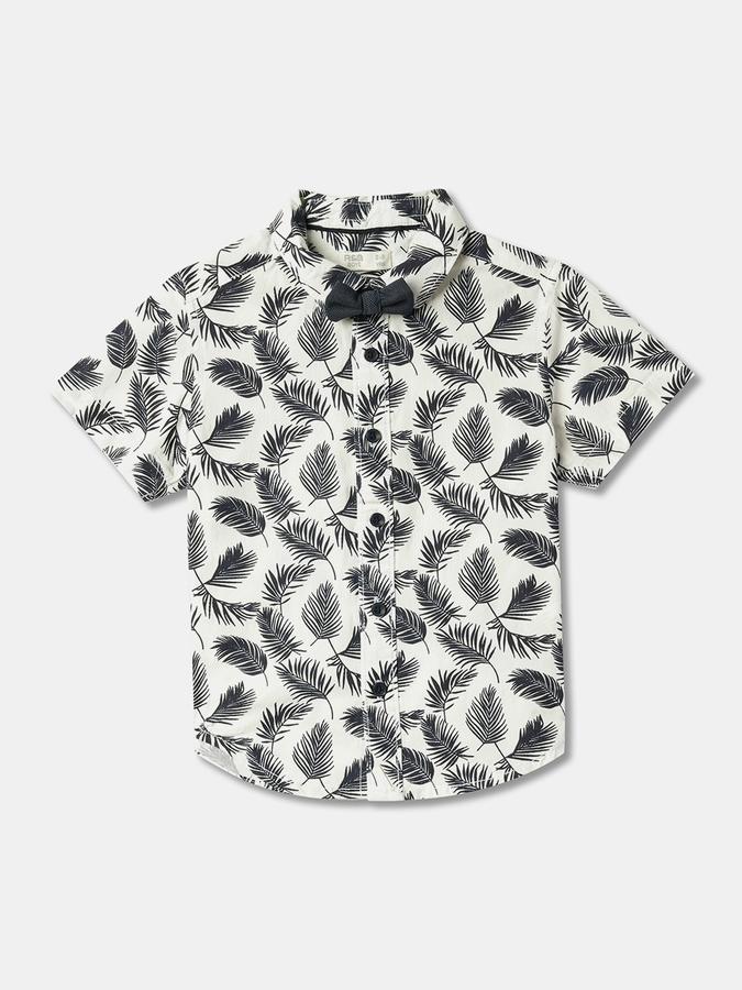 Boys Regular Fit Short Sleeve Spread Collar Shirt