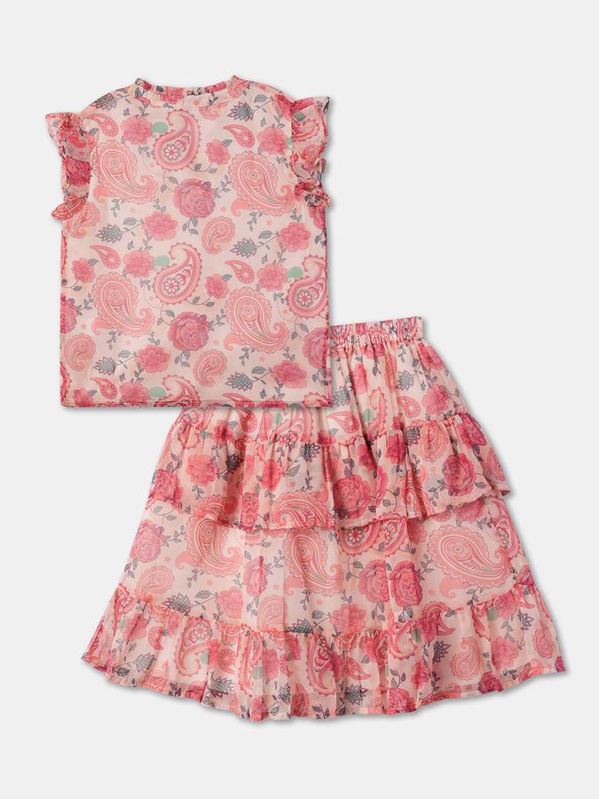 Girls Printed Top & Skirt image number 1