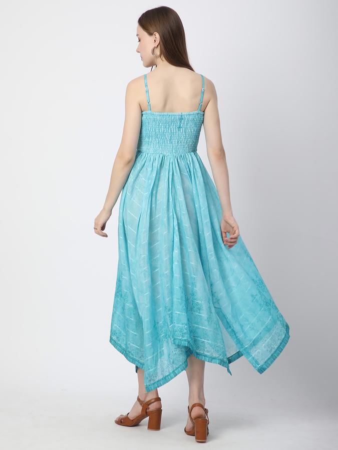 Women Poly Muslin Smocked Empire Waist Ethnic Dress