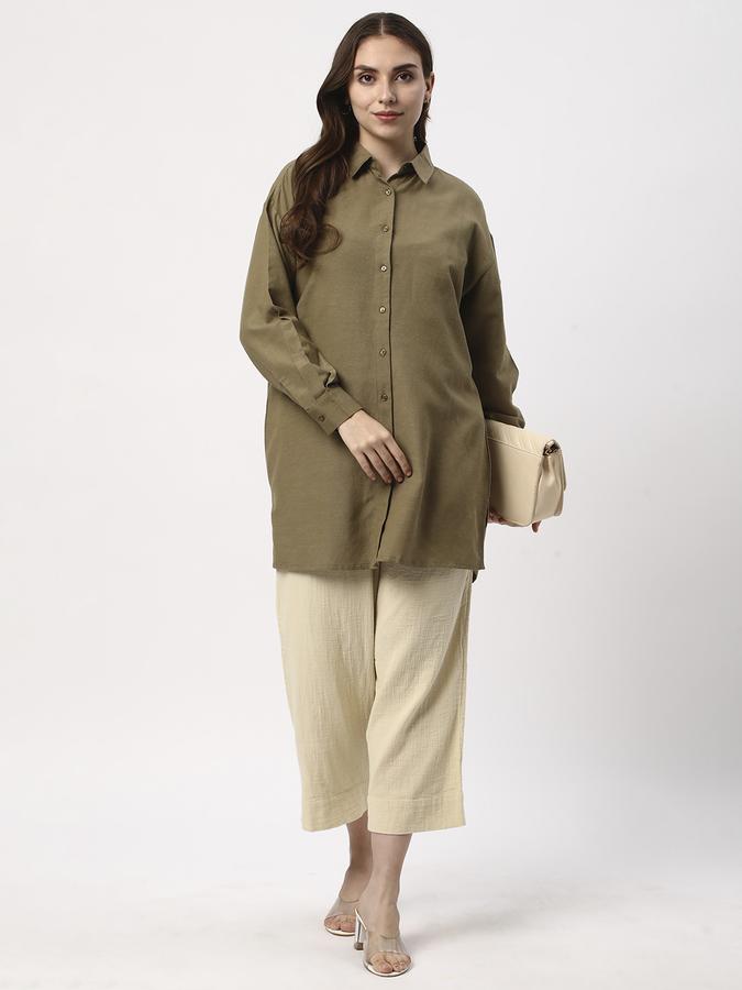 Women Relaxed Fit Top with Collar Neck image number 1