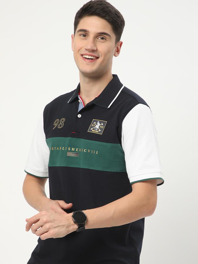 Men Typographic Print Regular Fit Polo T-Shirt image number 0