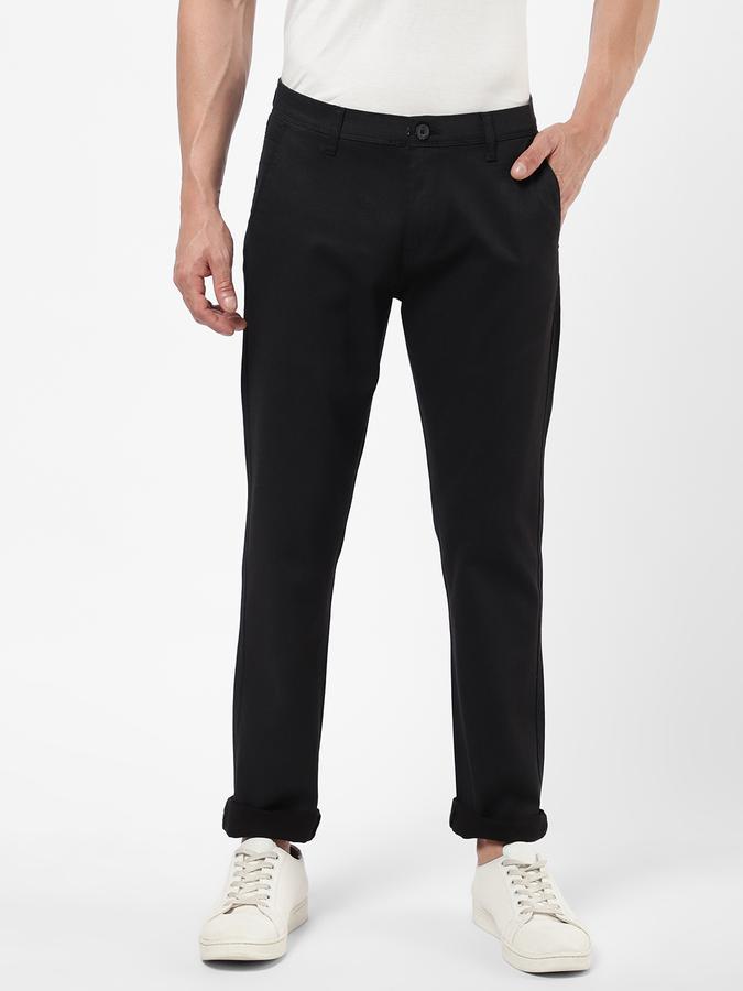 R&B Men Black Casual Trousers image number 0