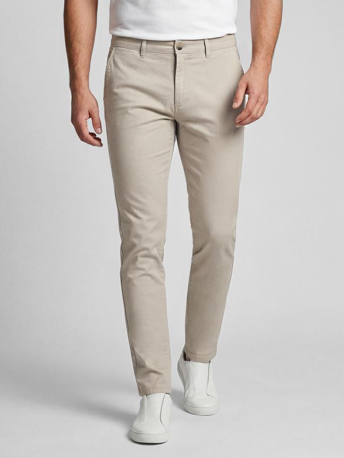 R&B Beige Solid Men Mid-Rise Slim Fit Trouser