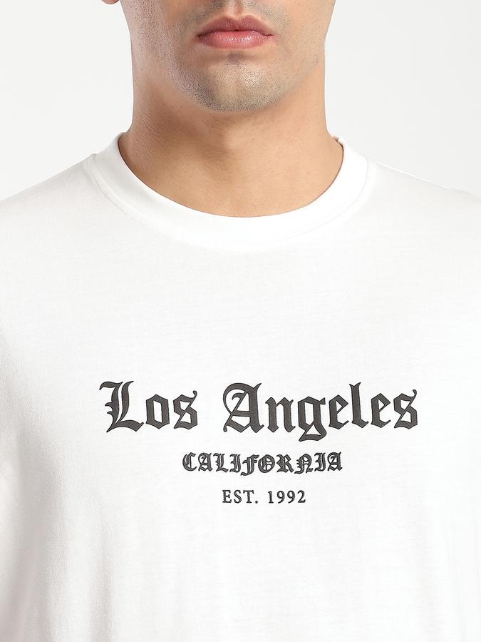 Men Cotton Relaxed Fit Crew Neck Graphic T-shirt