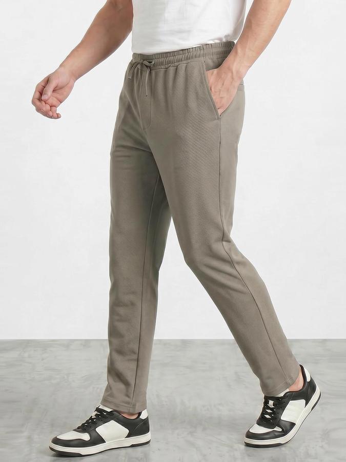 R&B Men's Olive Regular Fit Trousers