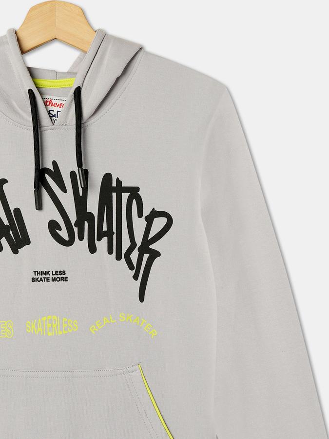 R&B Boys' White Printed Sweatshirt