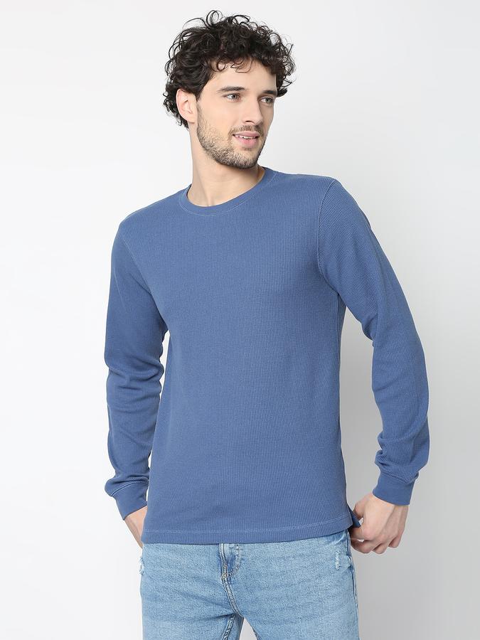 Men Ribbed Regular Fit Crew-Neck T-Shirt image number 0