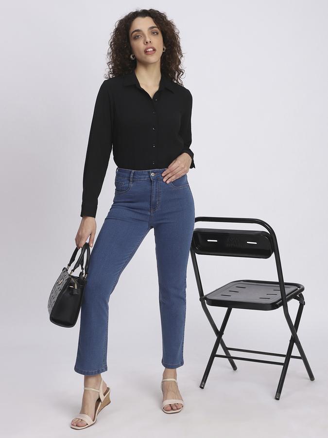 R&B Women Black Solid Shirt