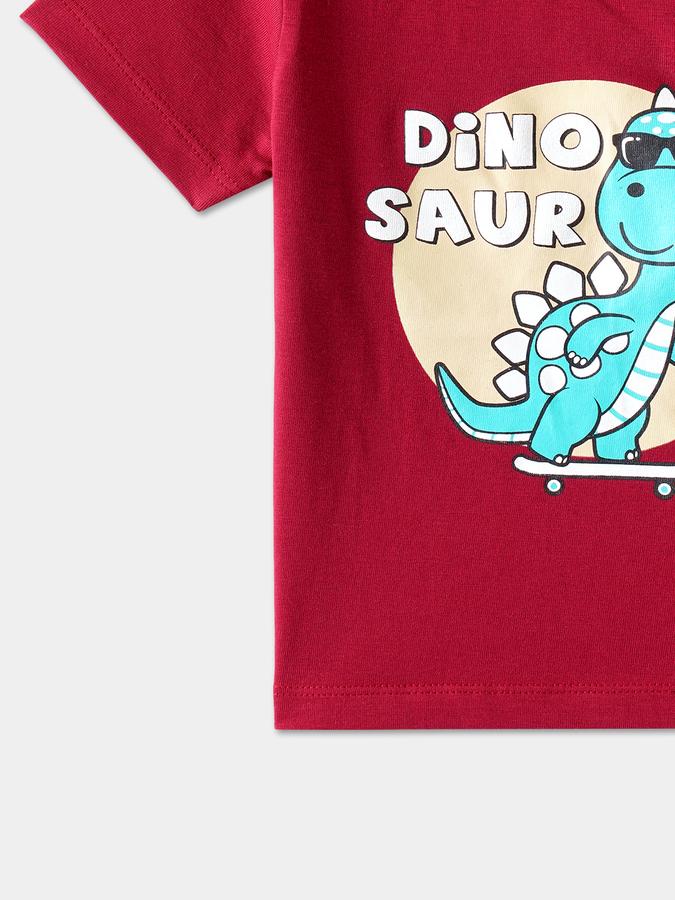 Boys Cotton Regular Fit Crew Neck Graphic T-shirt