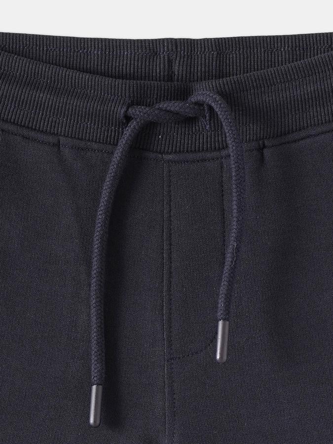 Boys Cotton Embroidered Mid Rise Drawstring Waist Clean Hem Shorts