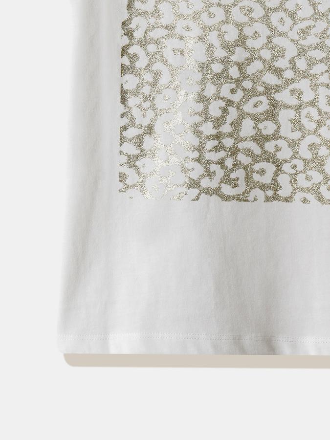 Girls Cotton Regular Fit Crew Neck Graphic T-shirt