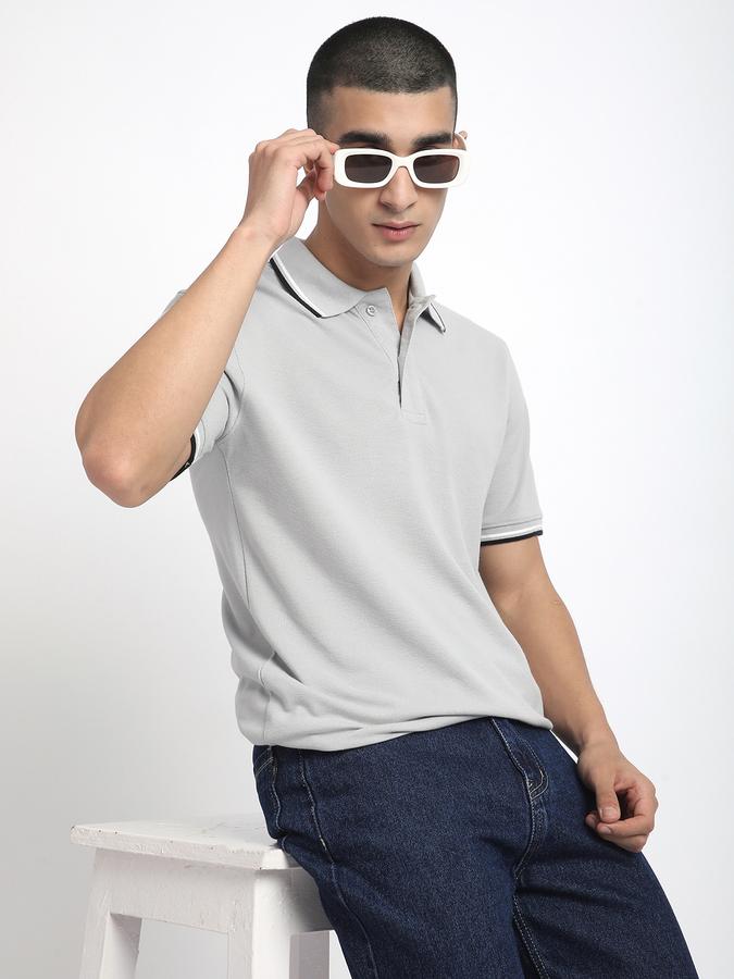 Men Polycotton Slim Fit Polo Neck Solid T-shirt