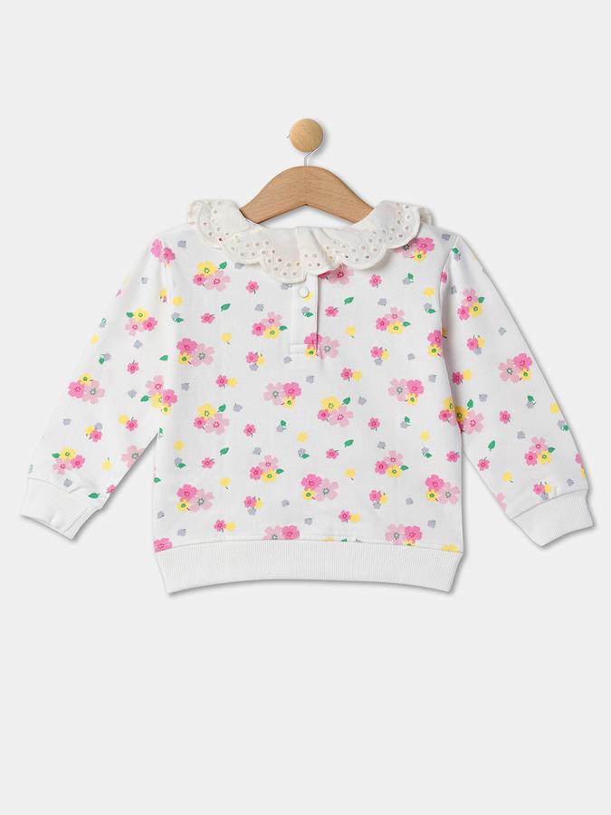 Girls Floral Print Round-Neck Sweatshirt image number 1